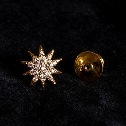 Sisi star pin brooch with Swarovski crystals, gold coating