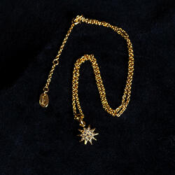 Sisi star pendant necklace with Swarovski crystals, gold coating