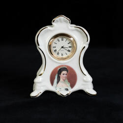 Porcelain clock with Sisi's coronational picture