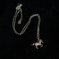  Horse pendant necklace  with swarovski crystals, rhodium