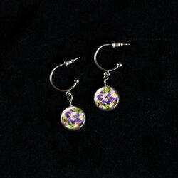 Violet gobelin earring