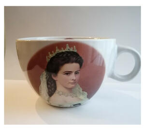 Porcelain jumbo cup with Sisi's coronational picture
