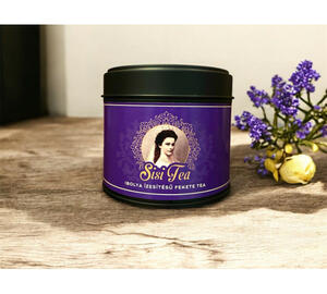 Sisi ibolya ízesítésű tea fémdobozban 