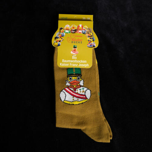 Organic cotton socks with Franz Joseph rubber duck picture