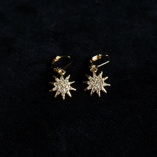 Sisi star classic dangling earrings with Swarovski crystals, gold coating
