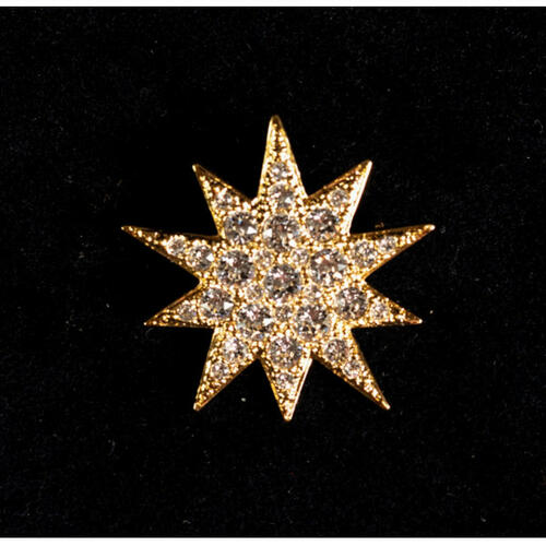 Sisi star brooch with Swarovski crystals, gold coating